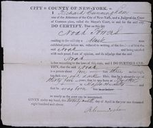 Freedom paper for Noah Powers, an African-American man, 1811-04-29. Creator: Unknown