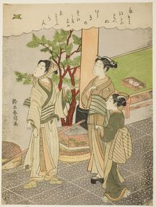 Freeing a captured bird, c. 1769/70. Creator: Suzuki Harunobu