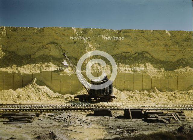 Freeport Sulphur Co., 60 foot high vat of sulphur, Hoskins Mound, Texas, 1943. Creator: John Vachon.