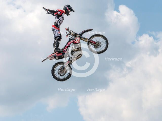 Freestyle Moto-Cross stunt motorcycling 2013 Artist: Unknown.
