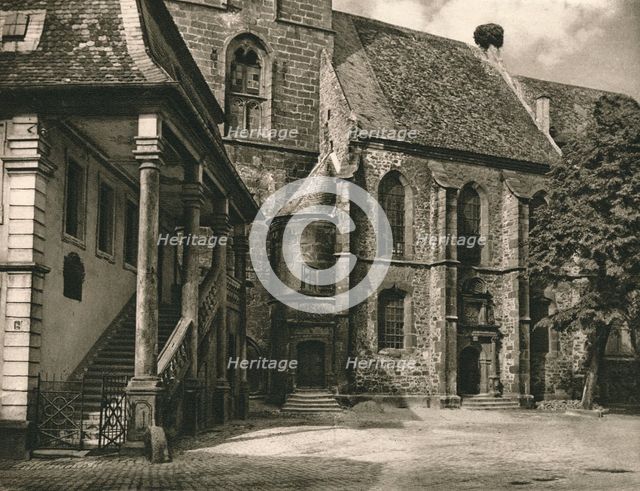 'Freinsheim (Pfalz). Town Hall steps - Church', 1931. Artist: Kurt Hielscher.