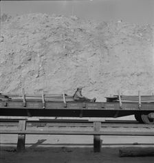 Freight train going east near Yuma, Arizona, 1937. Creator: Dorothea Lange