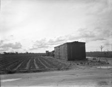 Freight car converted into house in "Little Oklahoma," California, 1936. Creator: Dorothea Lange