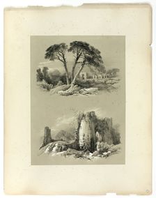 Frejus and Pennard Castle, from Picturesque Selections, 1860. Creator: James Duffield Harding
