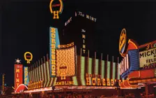 Fremont Street at night, Las Vegas, Nevada, USA, 1968