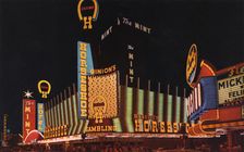 Fremont Street at night, Las Vegas, Nevada, USA, 1968