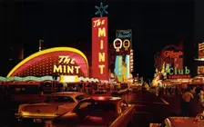 Fremont Street at night, Las Vegas, Nevada, USA, 1968