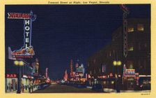 Fremont Street at Night , Las Vegas, Nevada postcard, 1946