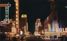 Fremont Street From Main Street, Las Vegas, Nevada, USA, 1956