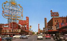 Fremont Street from Second Street, Las Vegas, Nevada, USA, 1956