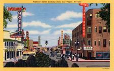 Fremont Street looking East, Las Vegas, Nevada postcard, 1946