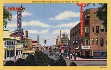 Fremont Street looking East, Las Vegas, Nevada postcard, 1946