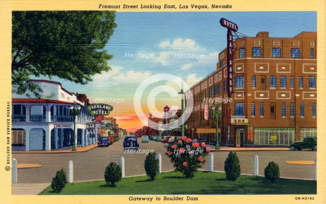 Fremont Street looking east, Las Vegas, Nevada, USA, 1940. Artist: Unknown