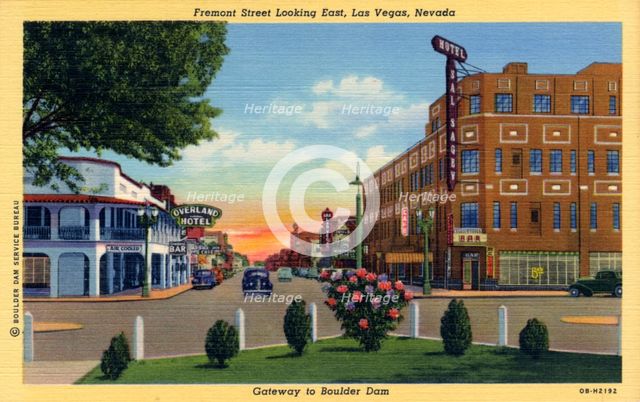 Fremont Street looking east, Las Vegas, Nevada, USA, 1940. Artist: Unknown