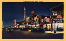 Fremont Street, Las Vegas, Nevada postcard, 1943