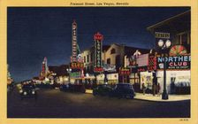 Fremont Street, Las Vegas, Nevada postcard, 1943
