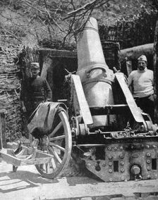 French 270 heavy artillery mortar, Artois, France, World War I,1915