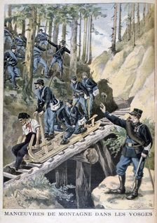 French military manoeuvres in the Vosges mountains, 1896. Creator: F Meaulle