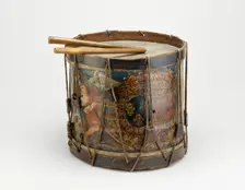 French Military Side Drum and Drumsticks, France, 1772. Creator: Unknown
