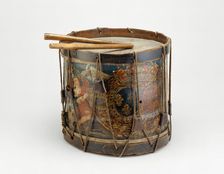 French Military Side Drum and Drumsticks, France, 1772. Creator: Unknown