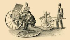 French Mitrailleuse in Action c1872. Creator: Unknown