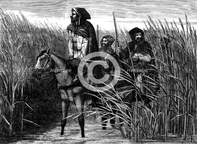 French mounted infantry for the war in Tonquin, 1883. Creator: Unknown.