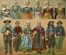 French national costume, late 19th century. Creator: Daniel Urrabieta Vierge