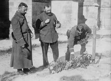 French Officers at graves of comrades, 1914. Creator: Bain News Service
