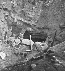 French Attack North of Hurtebise; Southern entrance to the Dragon cave,..., 1917. Creator: Unknown