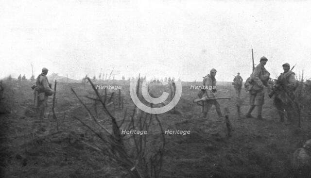 French Attack of July 31, 1917; Progression of infantrymen, on the morning..., 1917. Creator: Unknown.
