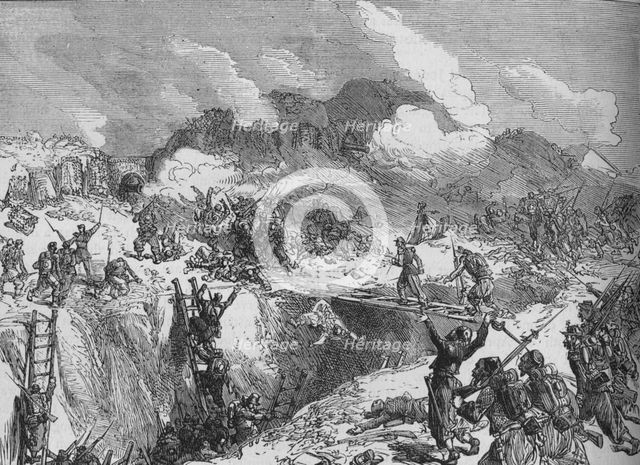 'French Attack on the Malakhoff', c1880. Artist: Unknown.
