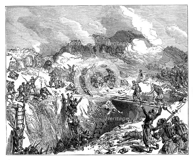 'French attack on the Malakoff', 19th century. Artist: Unknown