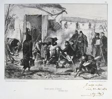 French advanced guard post at Creteil, Siege of Paris, Franco-Prussian War, December 1870 (1872). Artist: Auguste Bry