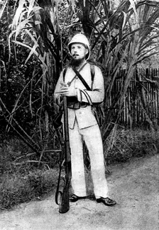 French Aggressions in West Africa: types of French and native soldiery engaged in the advance, 1898. Creator: Unknown