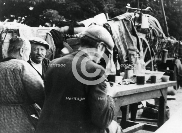 French and Belgian refugees, Rambouillet, France, 16 July 1940. Artist: Unknown