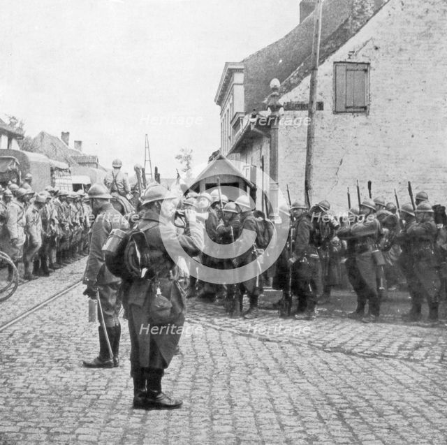 French and Belgian troops, Flanders, c1917. Artist: Unknown