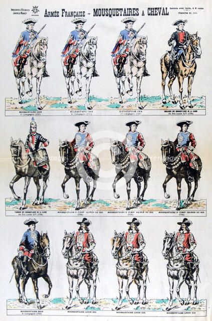 French Army; mounted musketeers, 17th century (19th century). Artist: Unknown