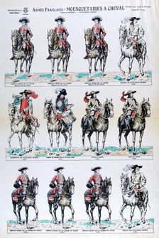 French Army; mounted musketeers, 18th century (19th century)