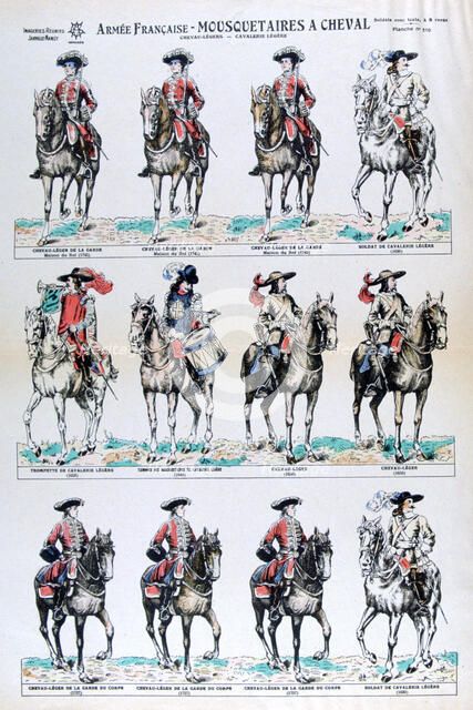 French Army; mounted musketeers, 18th century (19th century). Artist: Unknown