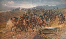 French Artillery Crossing the River Aisne, September, 1914 1915 (1928). Artist: John Charlton