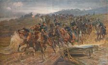 French Artillery Crossing the River Aisne, September, 1914 1915 (1928). Artist: John Charlton