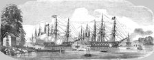 French Baltic Fleet in Kiel Harbour 1854. Creator: Unknown