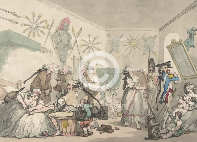 French Barracks, August 12, 1791., August 12, 1791. Creators: Thomas Rowlandson, Thomas Malton II.