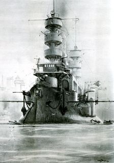 French battleship Charles Martel 1897 (20th century). Artist: Albert Sebille