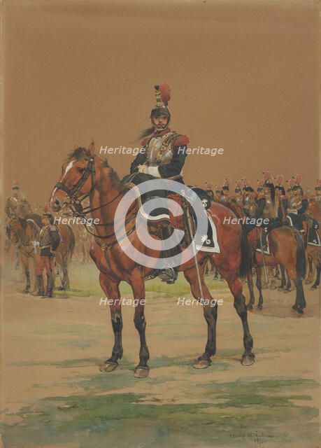 French Cuirassier, 1872. Creator: Jean Baptiste Edouard Detaille.