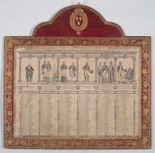 French Calendar for the Year 1816 (Galerie Generale des Souverains des Etats Européens), 1816. Creators: Chevalier Henry Guillot, Dubois