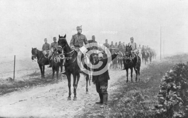French cavalry on a reconnaissance mission, Somme, France, 1914. Artist: Unknown