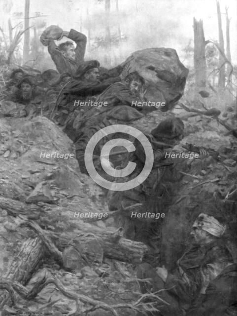 French Chasseurs Alpins fighting in Alsace during 1914, (1926). Artist: J Simont