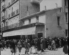French Civilians Queueing for Food, 1940. Creator: British Pathe Ltd