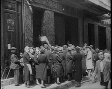 French Civilians Queueing for Food, 1940. Creator: British Pathe Ltd